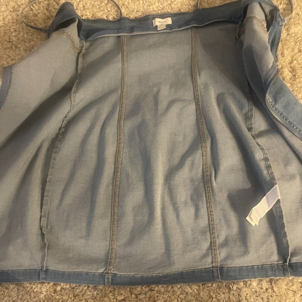 Forever 21 Denim Zip Front Bodycon Mini Dress (M) | NWOT - Picture 9 of 10